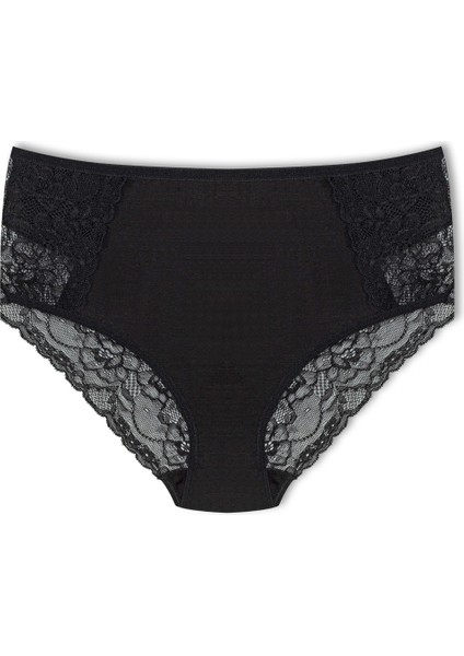 3'lü Pamuklu Ön Yan ve Arka Dantelli Büyük Beden Kadın Külot indirimleri