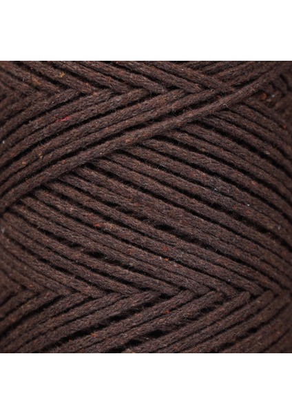 Premium Koton Pamuk Makrome Ipi Acı Kahve 200 gr 150 Metre 2mm Cotton Zincir Makrome Çanta Ipi Supla Ipi