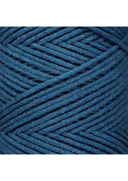 Premium Koton Pamuk Makrome Ipi Kot Mavi 200 gr 150 Metre 2mm Cotton Zincir Makrome Çanta Ipi Supla Ipi modelleri