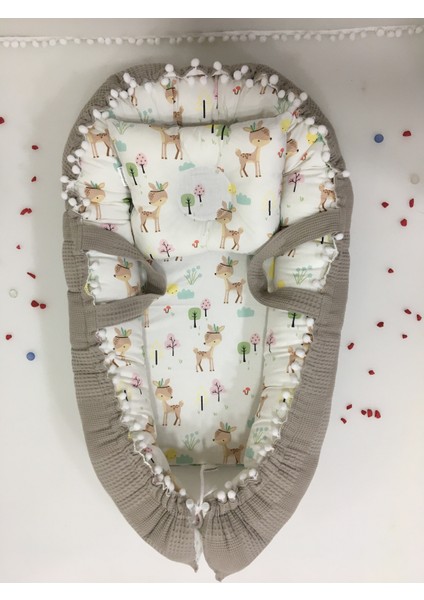 Kahverengi , Pikeli ve Ponponlu, Babynest/ana Kucağı/anne Yanı