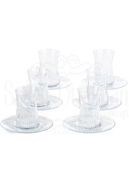 Bardak Çay Bardağı Seti 6'lı Çay Seti Çay Takımı Lux Ananas Heybeli Çay Seti Sade