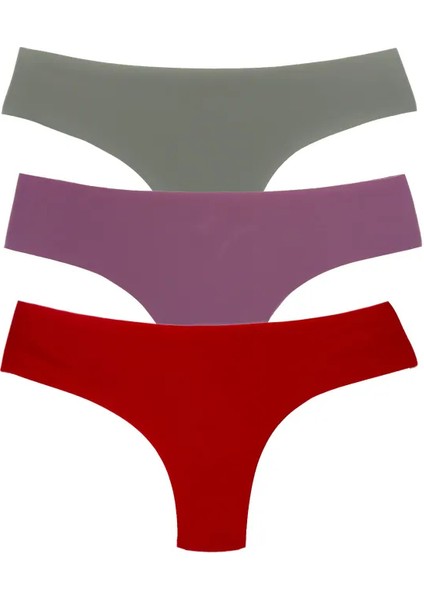 3'lü Interlok Kumaş Iz Yapmaz Hayalet Dikişsiz Brazil Kadın Külot