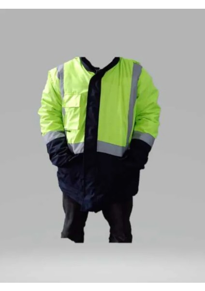 Reflektörlü Su Geçirmez Oxford Parka Kışlık Mont Sarı-Lacivert Iş Montu Mühendis Montu fiyatları