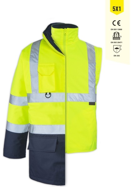 Junıor Olympus Max-Breathane Hı-Vıs Two-Tone 5 In 1 Jacket Sarı Lacivert fiyatları