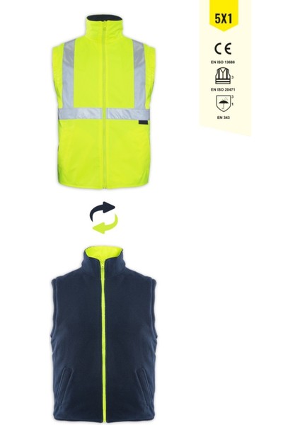 Junıor Olympus Max-Breathane Hı-Vıs Two-Tone 5 In 1 Jacket Sarı Lacivert fırsatları