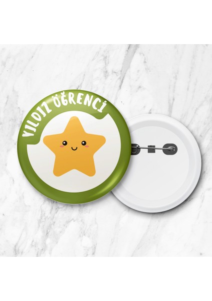 Yıldız Öğrenci Iğneli Yaka Rozeti 58MM