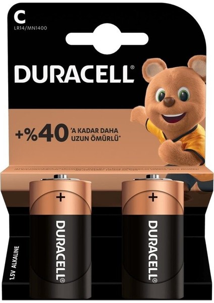 Duracell LR14/MN1400 C Orta Boy Pil (2li Paket)