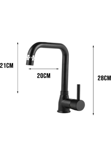 Siyah Oynar Başlıklı Mutfak Eviye Bataryası Musluğu Çeşmesi Çift Su Girişli