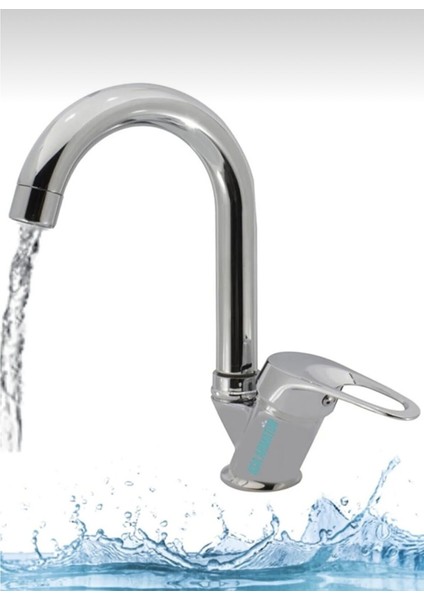 Baston Borulu Banyo Lavabo Bataryası Musluğu Çift Su Girişli