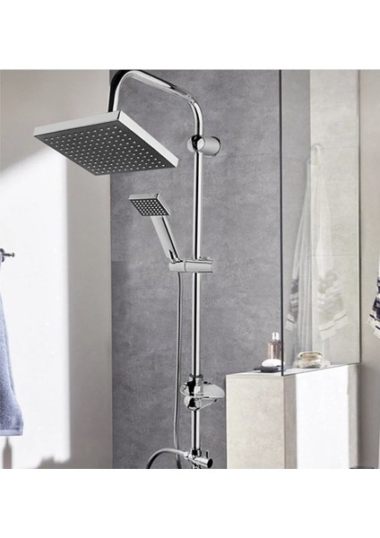 Ecsa Siyah Kare Tepe Yağmurlama Banyo Robot Duş Seti
