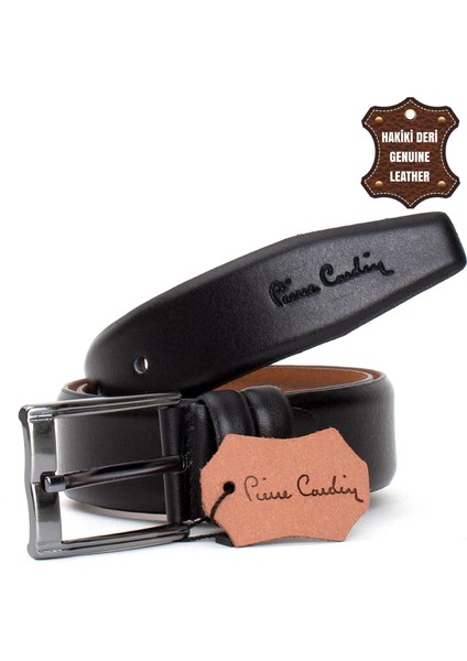 Pc351 Erkek 3,5 Cm Deri Kemer Siyah