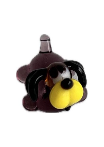 El Yapımı Mini Murano Cam Köpek Biblo A152-01