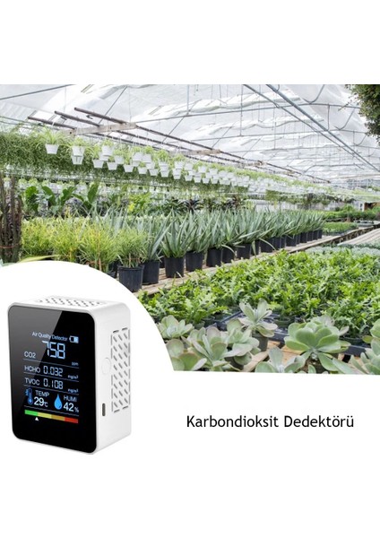 Dijital Hava Kalite Ölçüm Cihazı Sıcaklık Nem Karbondioksit Ölçer Hava Dedektörü 5in1 Termostat fırsatları