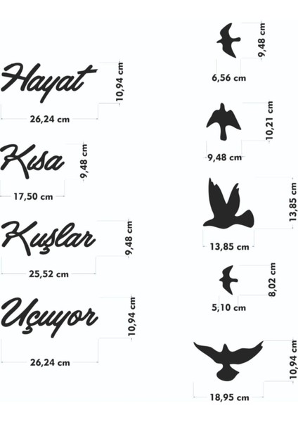 Hayat Kısa Kuşlar Uçuyor Duvar Motto Yazısı Ahşap Duvar Mottoları Yeni