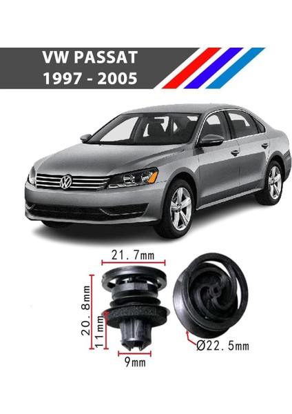 Nvr Vw Passat Kapı Döşeme Klipsi 25 Adetli Paket 1997-2005 3B0868243