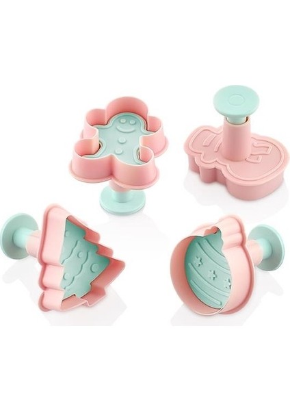 4'lü Basmalı Şekilli Kesici Yılbaşı Çam Ağacı Modelli Kurabıye Kalıbı fiyatları