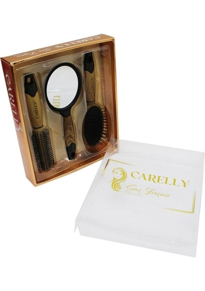 Carelly CR-0642 ( Deluxe ) ( 3lü ) Set Saç Fırçası & Tarak & Ayna*24