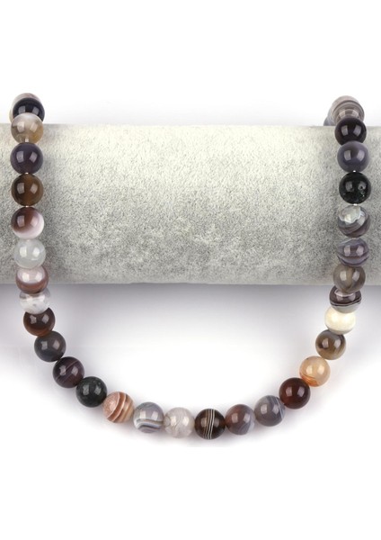 Botswana Akik Doğal Taş Dizi 10 mm Küre Kesim