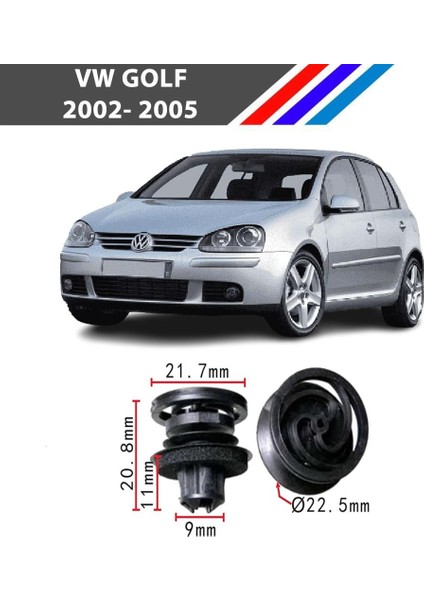 Nvr Vw Golf Kapı Döşeme Klipsi 25 Adetli Paket 2002-2006 3B0868243