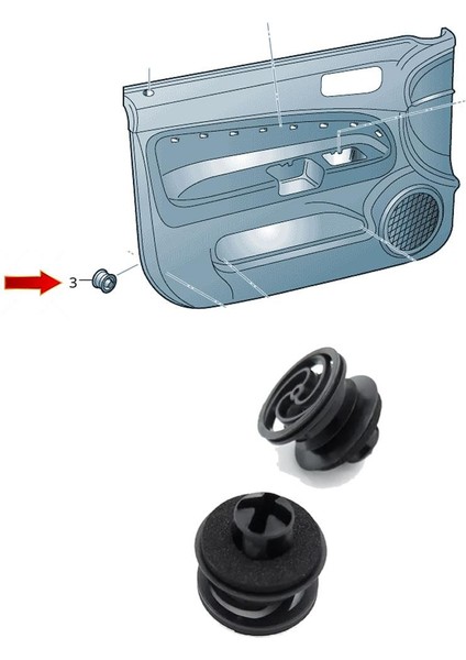 Nvr Vw Golf Kapı Döşeme Klipsi 25 Adetli Paket 2002-2006 3B0868243