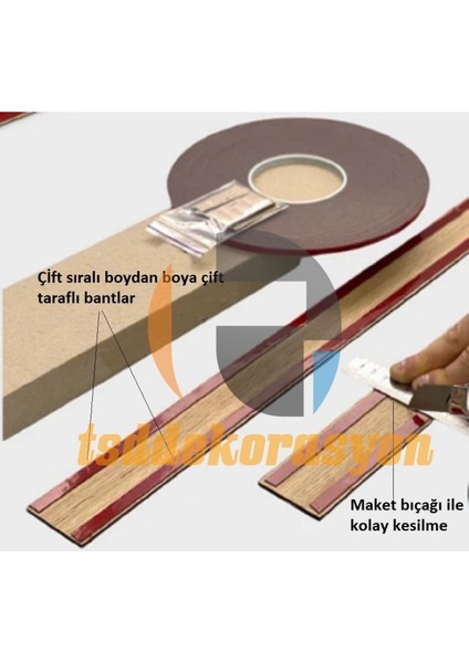 Tsd Dekorasyon Ahşap Şerit Duvar Panelleri Ham