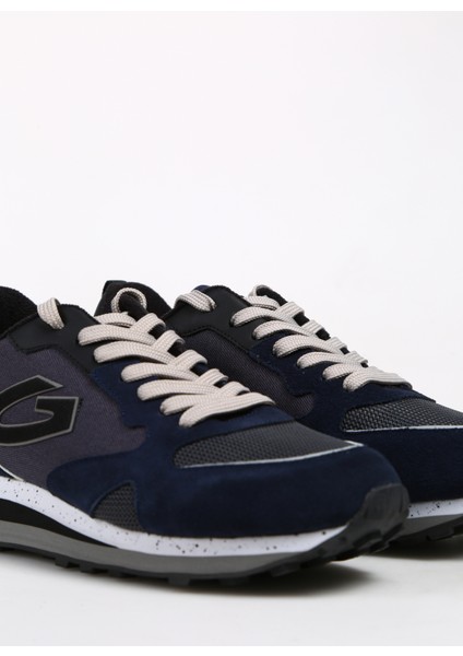 Gri - Lacivert Erkek Süet Sneaker Wen 0400