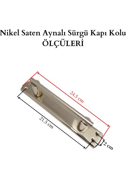 Aynalı Saten Çekme Kol 21.5 cm Sürgü Çekme Kapı Kolu