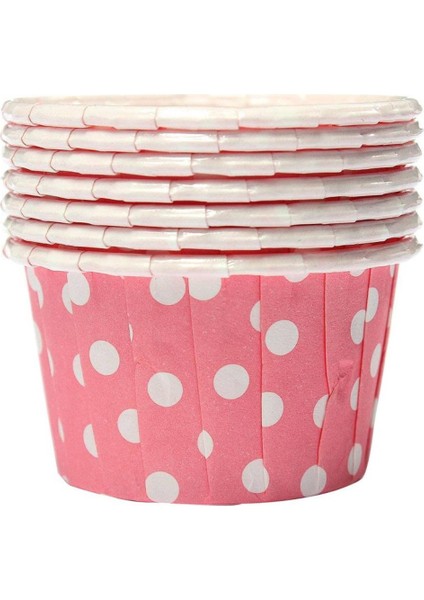 Muffin Kağıt Karton Pembe Puantiyeli Cupcake Kek Kalıbı Kapsülü Kabı - 50 Adetlik 10 Paket modelleri