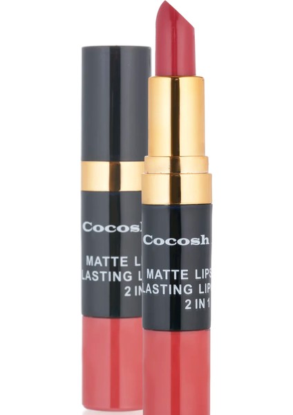 Smile Matte Lipstick & Lipgloss Ruj 2in1 06 Rusty, Mat-Islak Deneyim Bir Arada, Yoğun Pigmentasyon