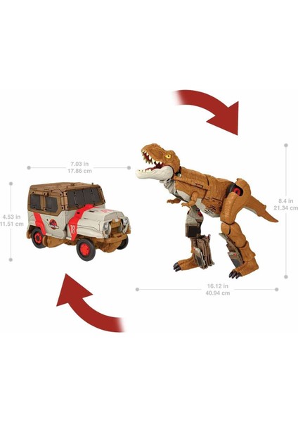 HPD38 Jurassic World Değişim Serisi - Dönüşebilen T-Rex Figürü