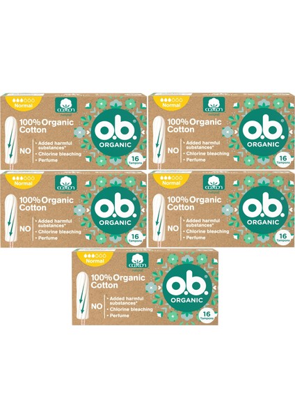 Organic Normal Tampon 80 Li Set (5pk*16)