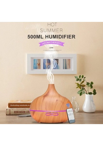 500ml Elektrikli Aroma Uçucu Yağ Difüzör Hava Nemlendirici Kumandalı Led Lamba Buhar Yayıcı Makinesi fırsatları