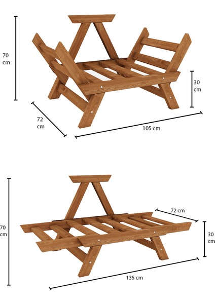 Otantik Ahşap Berjer Teak Antrasit Renk