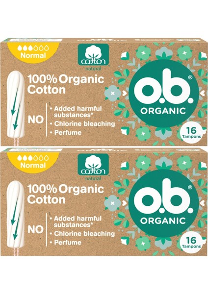 Organic Normal Tampon 32 Li Set (2pk*16)