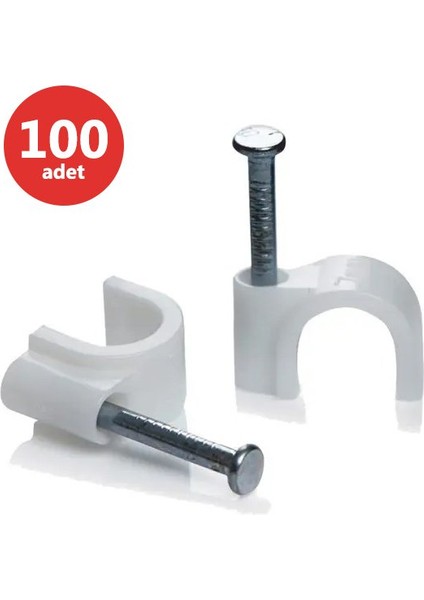 Karya 8 Numara Çelik Çivili 25 mm Kroşe (100LÜ POŞET)(4X16 Antigron Kablolar Için)