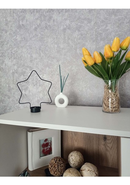 Siyah Yıldız, 2 adet, Mumluk, Ev Mumluk, Dekoratif Mumluk, Tealight Mumluk, Yılbaşı Süsü modelleri