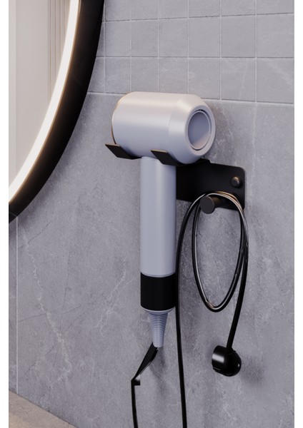 Paslanmaz Çelik Siyah Fön Makinesi Askısı,saç Kurutma Makinesi Tutacağı, Yapışkanlı & Vidalı Çift fiyatları