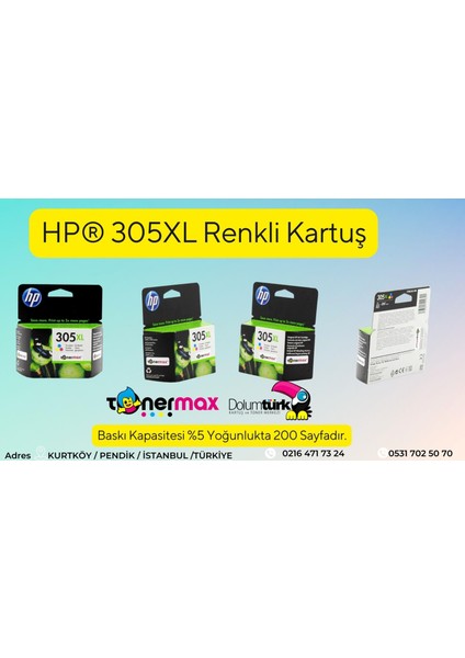 Envy 6022 Orjinal Kartuş / Hp 305XL Avantaj Paket Siyah ve Renkli Kartuş fırsatları
