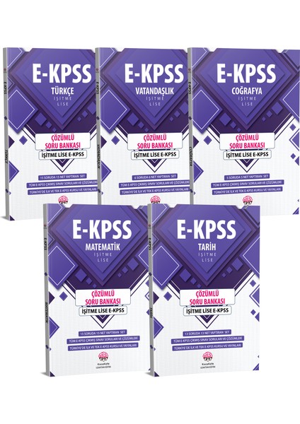 E-KPSS İşitme Lise Çözümlü Soru Bankası 5 Kitap
