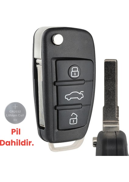 Audi A1 8x A3 8p 8V A4 B7 A6 C6 Tt 8j Q3 8u Q7 4l R8 Sustalı Uzaktan Kumanda Kabı Anahtar Kılıfı