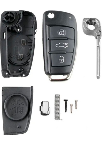 Audi A1 8x A3 8p 8V A4 B7 A6 C6 Tt 8j Q3 8u Q7 4l R8 Sustalı Uzaktan Kumanda Kabı Anahtar Kılıfı