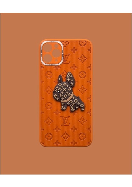 Turuncu 3D Kabartmalı Telefon Kılıfı - DK118 - iPhone 15