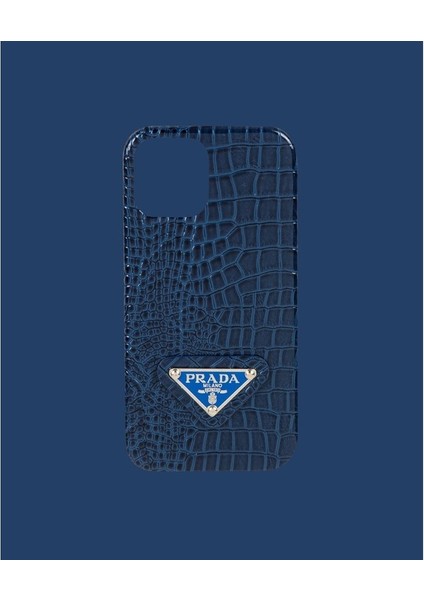 Lacivert Suni Deri Telefon Kılıfı - DK097 - iPhone 14 Plus