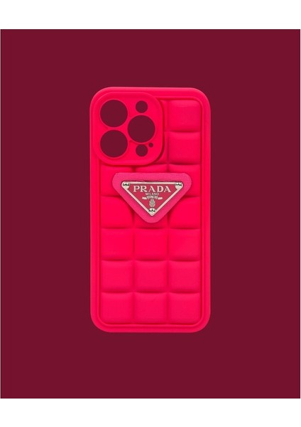 Mat Pembe Kabartmalı Silikon Telefon Kılıfı - DK048 - iPhone 14
