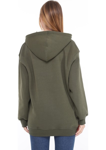 Pamuklu Kapüşonlu 3 Iplik Şardonlu Kalın Oversize Sweatshirt fırsatları