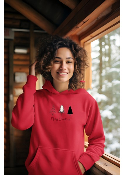 2024 Merry Christmas Kırmızı 3 Ip Kalın Kumaş Yüksek Kaliteli Sweatshirt