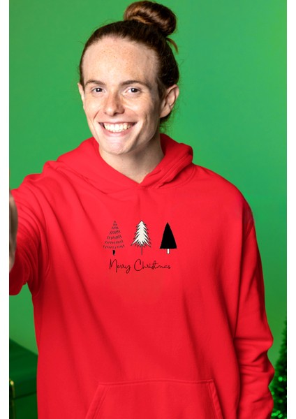 Merry Christmas Baskılı Özel Tasarım 2024 Yılbaşı Kırmızı 3 Ip Sweatshirt