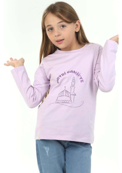 Kız Çocuk Uzun Kollu Tişört Islami Cami Baskılı