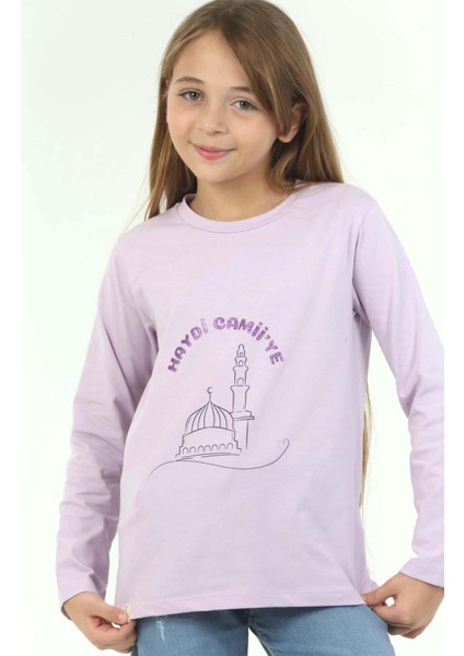 Kız Çocuk Uzun Kollu Tişört Islami Cami Baskılı fiyatları