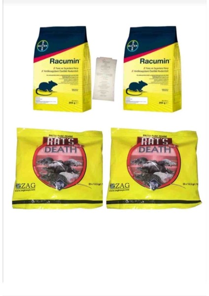 Fare Sıçan Ilaçlama Bayer Racumin Zehirli Buğday 2 Adet/ Rat's Pasta 2 Adet/fare Yapışkanı Hediye